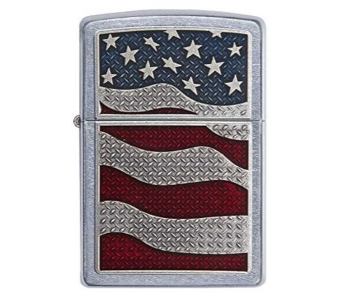 Zippo 29513 207 Chrome Diamond Plate Flag Lighter Multicolor - Zoom Image 4