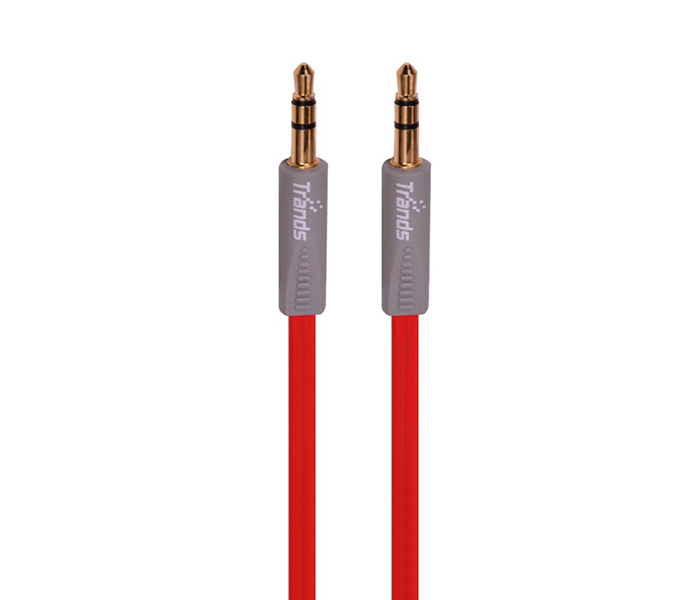 Trands TR-CA208 3.5 mm Aux Audio Flat Cable - Red - Zoom Image 2