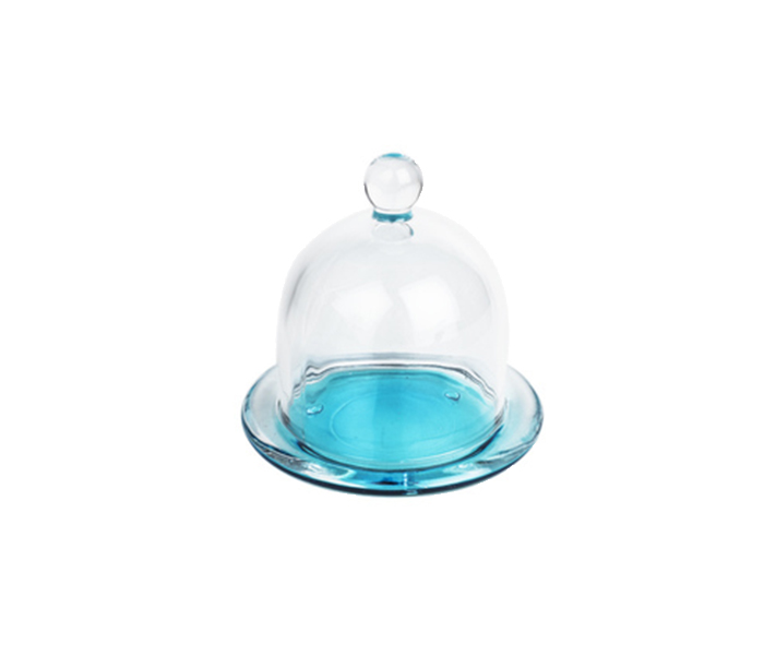 Cok CE-158-NM02A 12.3 cm Glass Container with Round Base - Blue - Zoom Image 3