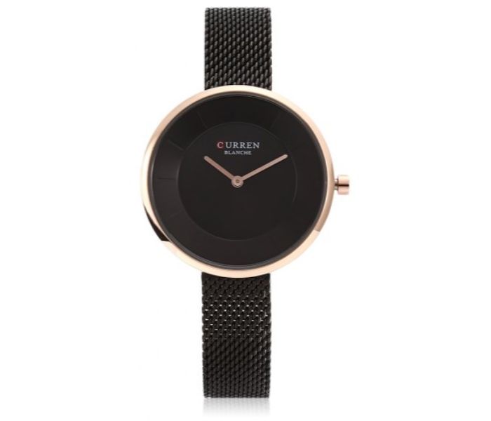 Curren 9030 Stainless Steel Analog Quartz Watch For Women Black - Zoom Image 3