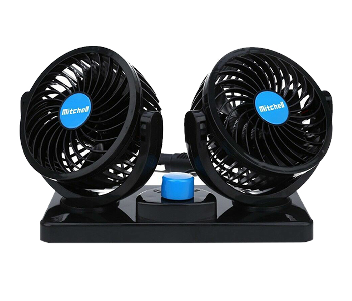 Mitchell 12V Mini Electric Car Fan Low Noise Summer Car Air Cooling Fan- Blue - Zoom Image 1