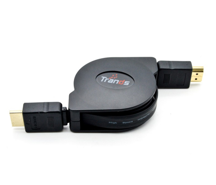 Trands TR-CA888 Retractable HDMI 2.0 v Male to Male Cable 1 M - Black - Zoom Image 3