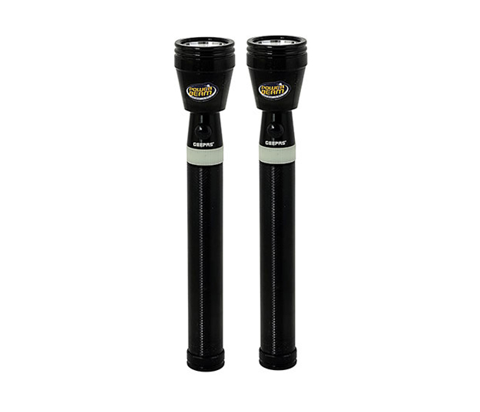 Geepas CO4642+4642 Torch Combo Rechargeable LED Flashlight - Set of 2, Black - Zoom Image 3