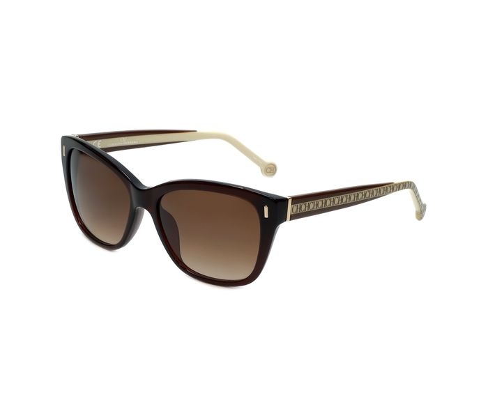 Carolina Herrera SHE596 0958 Aviator Black Havana Frame & Brown Gradient Mirrored Sunglasses for Women - Zoom Image 4