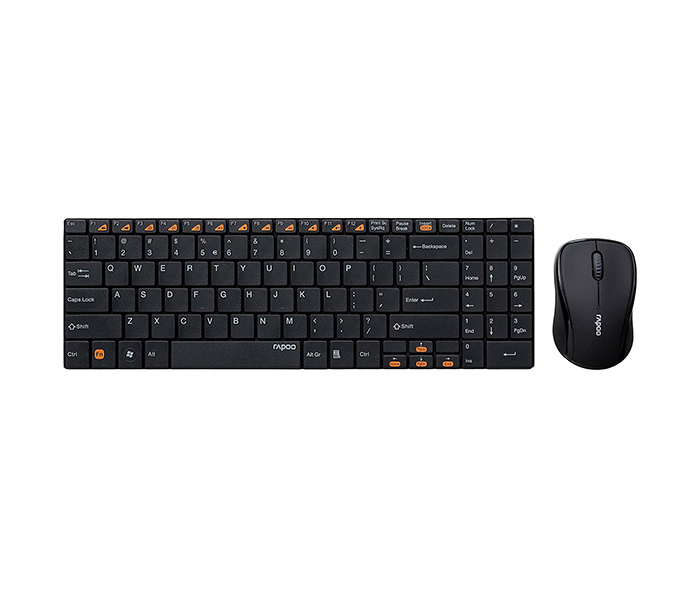 Rapoo 9060 Combo Wireless Ultra-slim Optical Mouse & Keyboard - English, Black 11339 - Zoom Image 4