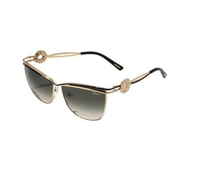 Chopard SCHB26S 0301 Cat-Eye Rose Gold Frame & Green Gradient Mirrored Sunglasses for Women - Zoom Image