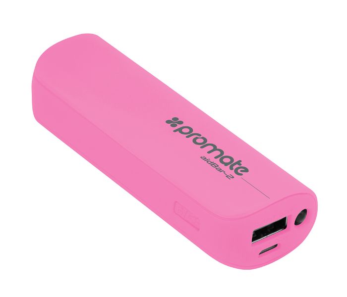 Promate Aid Bar-2 2500 mAh Ultra Compact Universal Power Bank, Pink - Zoom Image 7