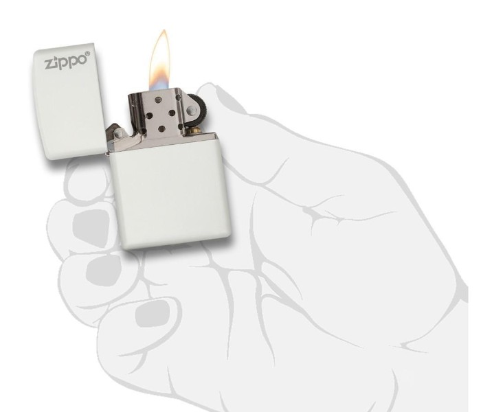 Zippo 214ZL-720060737  Zippo Logo Lighter White - Zoom Image 2