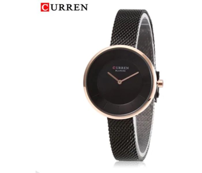 Curren 9030 Stainless Steel Analog Quartz Watch For Women Black - Zoom Image 1