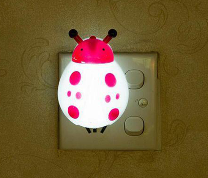 Zen New Fashionable Multi Colour Ladybug Design LED Night Lamp - Pink - Zoom Image