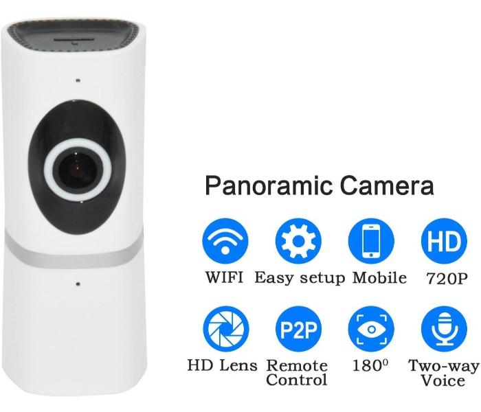 180 Degree Panoramic Surveillance Wireless Security Camera HD Multifunctional Fisheye Wifi IP with Two Way Audio Night Vision - White - Zoom Image 1