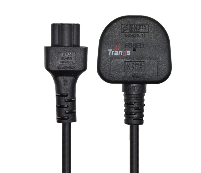 Trands TR-CA861 Laptop Power Cable for Laptop Charger - Black, 3 Meter - Zoom Image 1