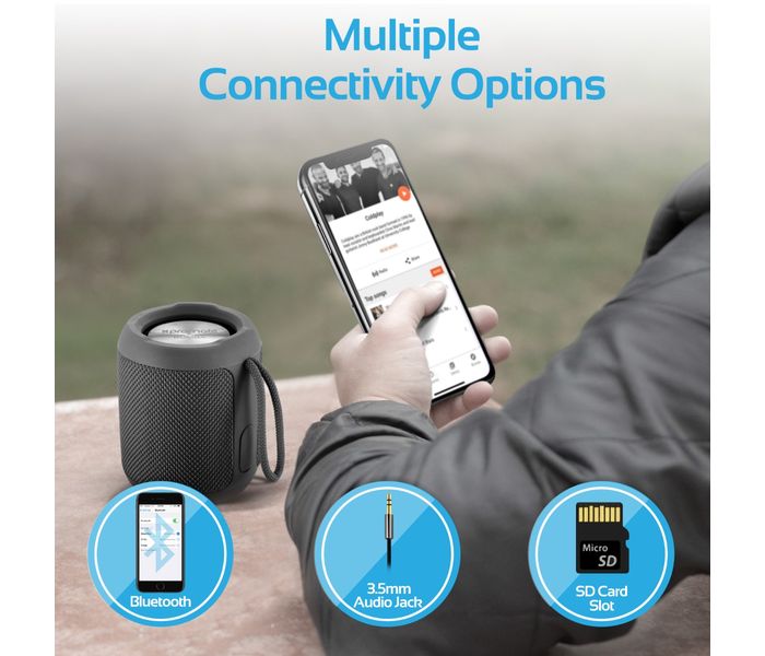 Promate Bomba Portable Wireless Speaker with Handsfree for Outdoor & Indoor - Black - Zoom Image 7