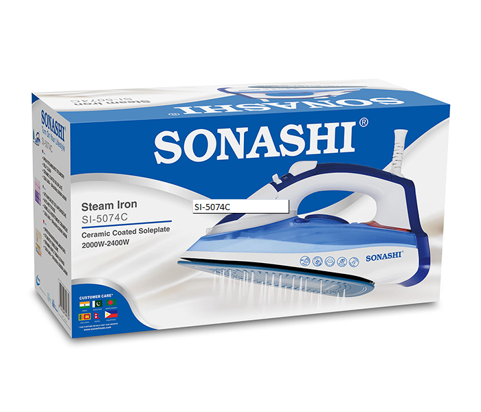 Sonashi SI-5074C 2400W Steam Iron with Ceramic Soleplate - Blue - Zoom Image 3