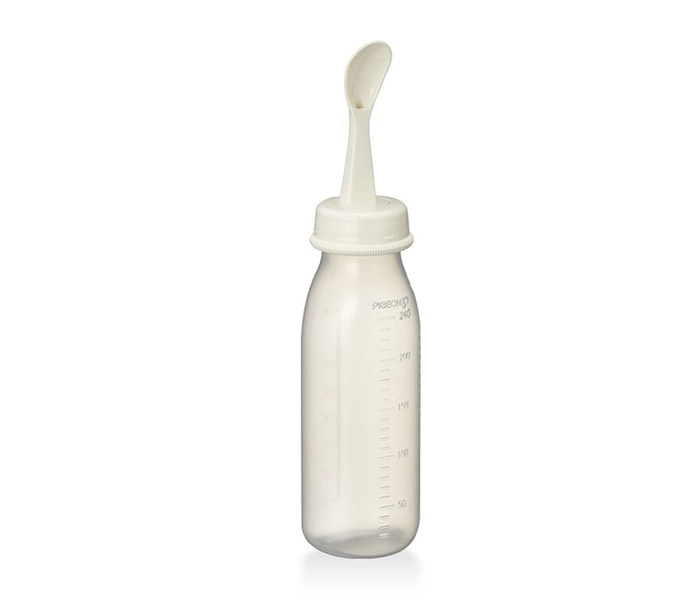 Pigeon N11583518A Weaning Bottle with Spoon - White, 240ML - Zoom Image