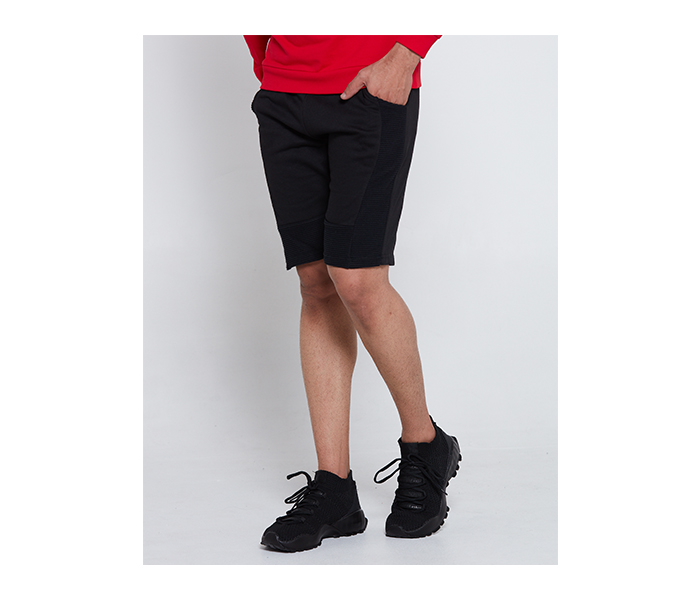 Lynk LY10021 Sports Style Solid Cottonshort For Men L - Black - Zoom Image 1