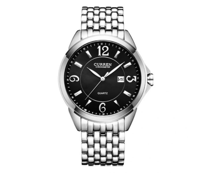 Curren 8071 Stainless Steel Analog Watch For Men Silver And Black - Zoom Image 3