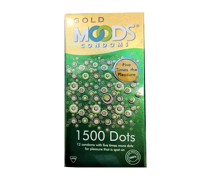 Moods Condoms 12 Pcs - Gold 1500 Dots - Zoom Image