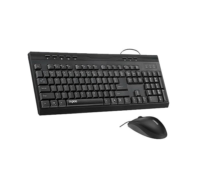 Rapoo NX1710 Combo Wired Optical Mouse & Keyboard - English, Black 16470 - Zoom Image 2