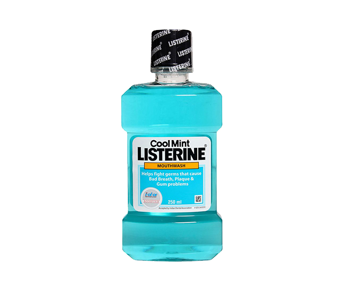 Listerine N16122490A Cool Mint Mouthwash - Blue, 250ml - Zoom Image