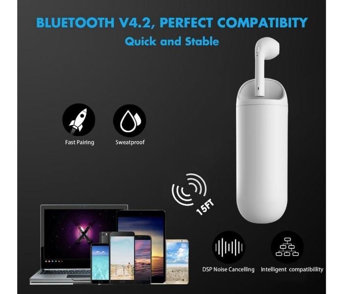 HBQ I9 Mini Bluetooth Wireless Earphone with 2 in 1 Charging Box and External Power Bank with Capacity of 3,300 mAh White - Zoom Image 2