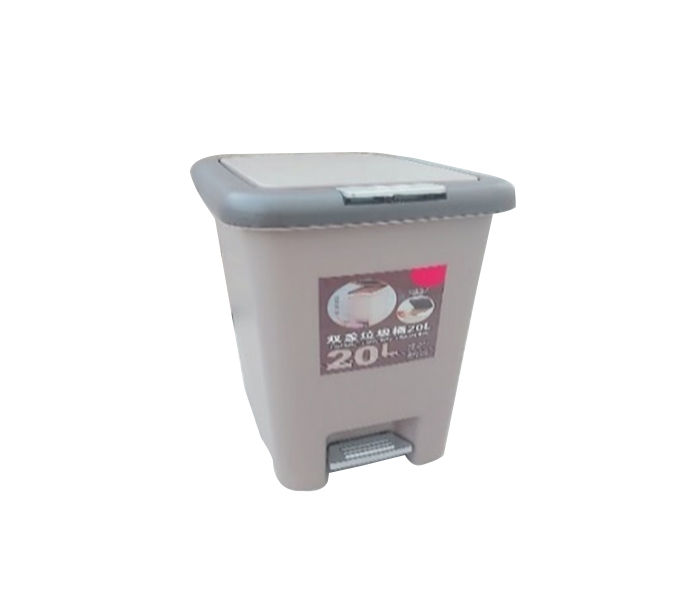 WTC WTC-17153 20 Litre Dust Bin with Pedal - White & Grey - Zoom Image