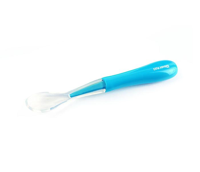 Baby Plus BP5115 Baby Silicone Eating Spoon - Blue - Zoom Image 1