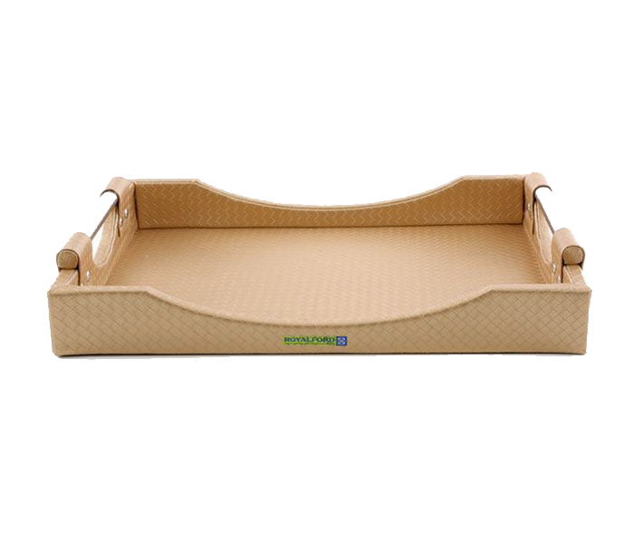 Royalford RF8285 2 Pieces Leather Tray - Beige - Zoom Image 1