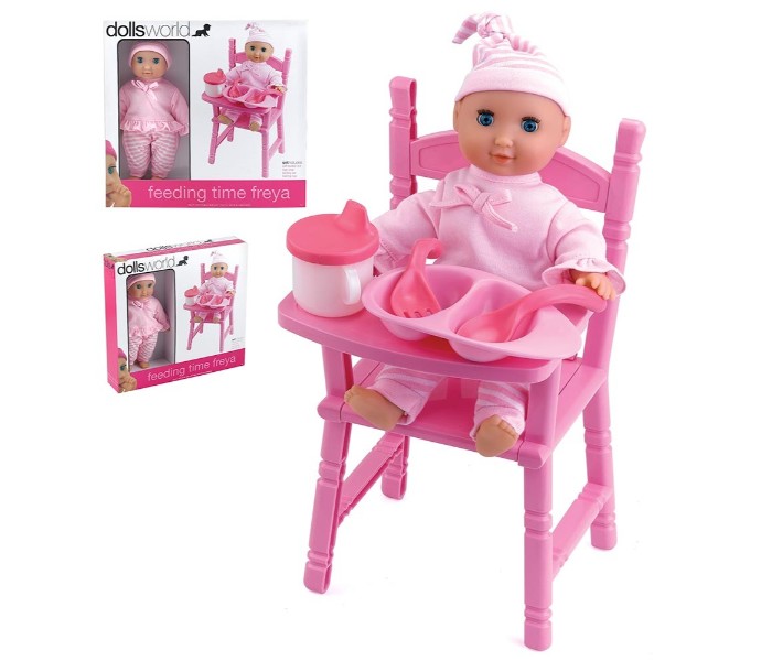 Dolls World 8557 25cm Feeding Time Freya Pink - Zoom Image 1