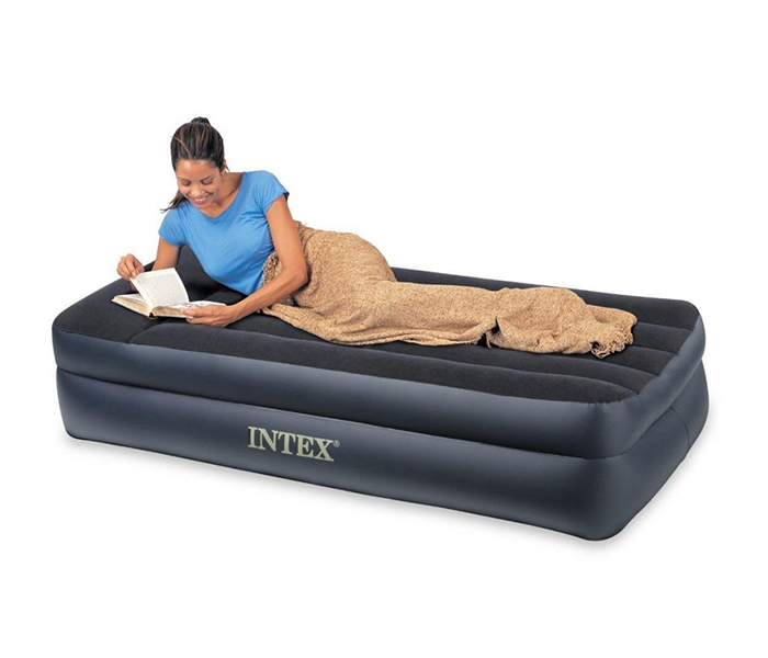 Intex ZX-66721 Inflatable Twin Size Pillow Rest Airbed - Black - Zoom Image 1