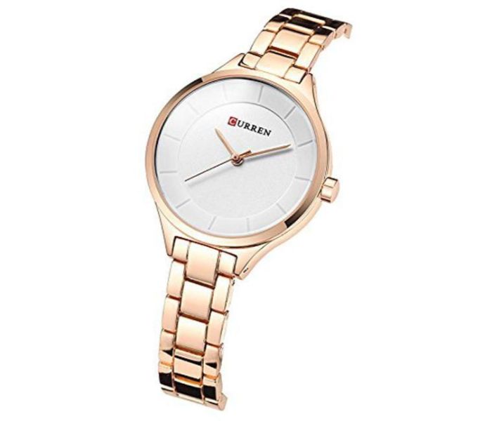 Curren 9015 Casual Fashion Watches For Women Rose Gold And White - Zoom Image 1