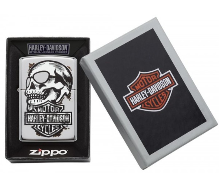 Zippo 29281 250 Harley Davidson Skull Lighter Silver - Zoom Image 3