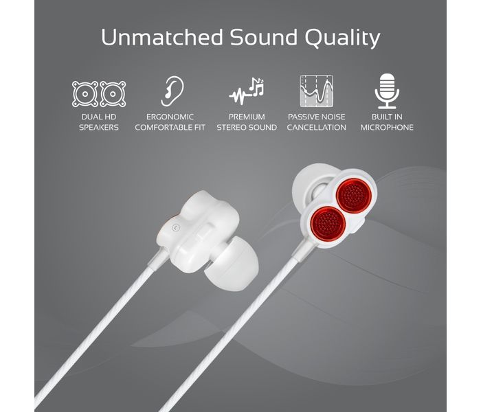 Promate Ivory Super Bass Dual Driver In-Ear Stereo Earphones, Red - Zoom Image 2