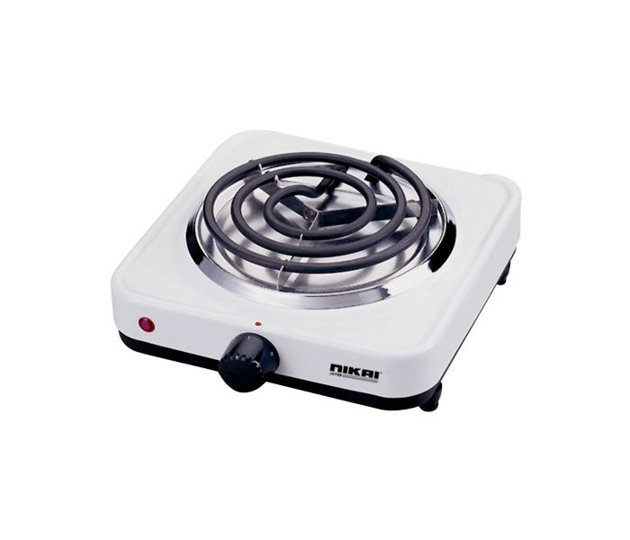 Nikai NEC1 1000 W Single Electric Cooker Black and White - Zoom Image