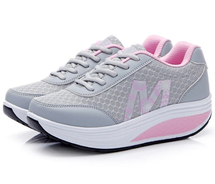 F-Trend Womens Breathable Mesh Muffin Rocking Leisure Shoes EU-39 - Grey - Zoom Image 3