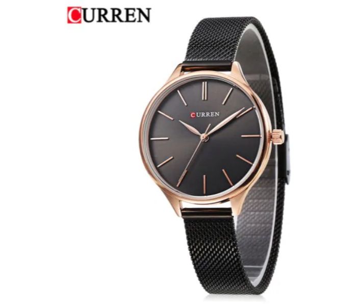 Curren 9024 Stainless Steel Analog Quartz Watch For Women Black - Zoom Image 1