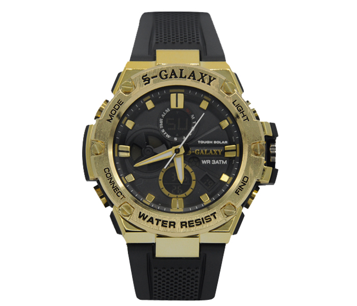 Galaxy GSW-734 Unisex Analog and Digital Sports Watch Black and Gold - Zoom Image 1