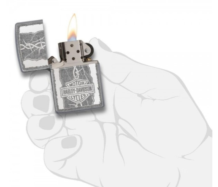 Zippo 29560 Harley Davidson Barb Wire Lighter Silver - Zoom Image 1