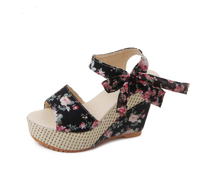 Kate Floral KFWB63 Wedges EU36 - Black - Zoom Image 2