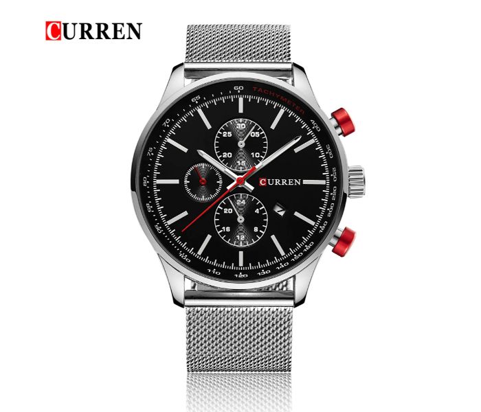 Curren 8277 Luxury Watch For Men Silver and Black - Zoom Image 2