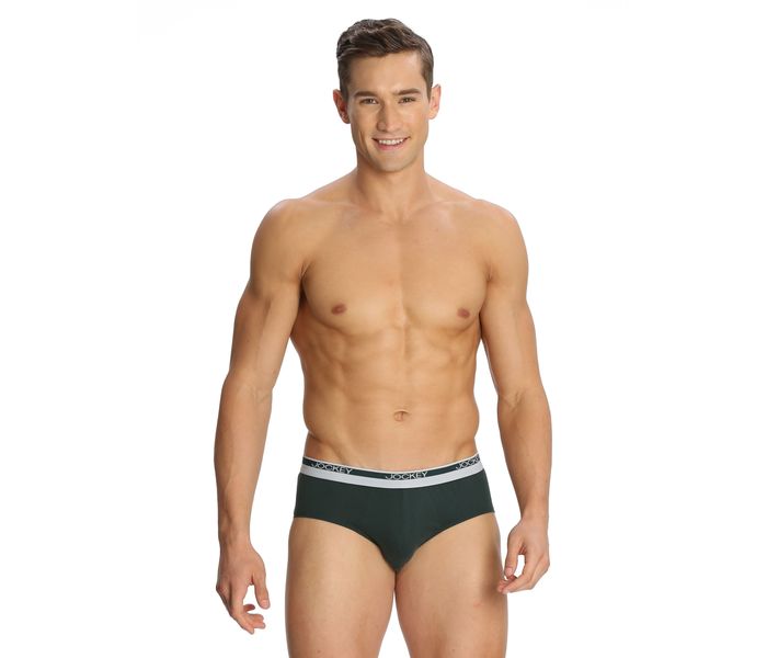 Jockey 8037-0210 Mordern Classic Square Cut Brief, New Olive Green/L - 2 Pieces Pack - Zoom Image