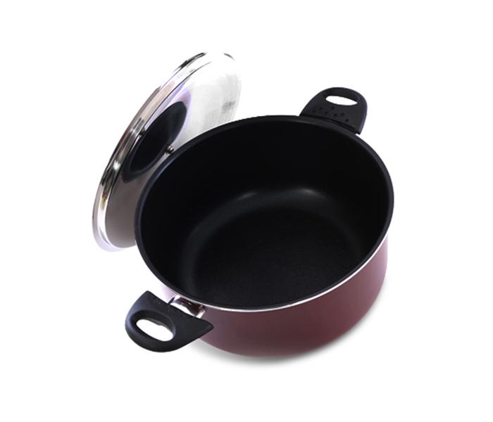 Royalford RF391C26 26 cm Non-Stick Cooking Pot - Maroon - Zoom Image 2