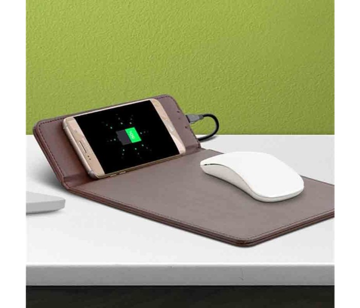 WCMP112 Wireless Charging and Mouse Pad Brown - Zoom Image