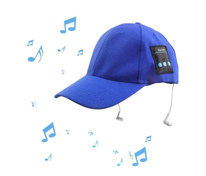 Summer Cap with Built in Bluetooth Earphone and Mic,Unisex Blue - Zoom Image 1