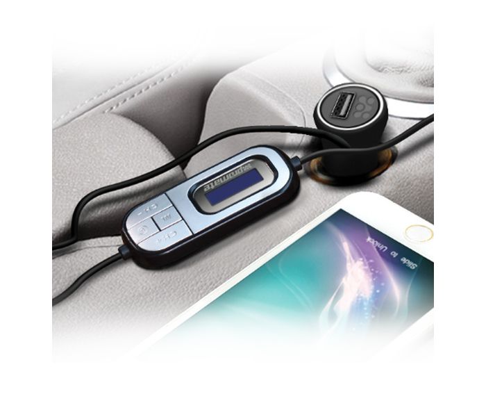 Promate Procast Wireless Universal Auto-Scan In-Car FM Transmitter with Car Charger - Black - Zoom Image 1