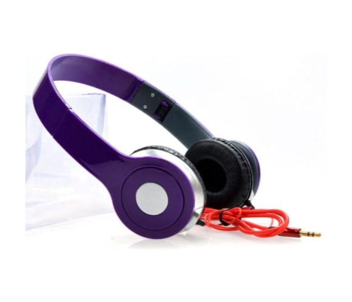 Compact Tri-Fold Design High Definition Single Pin Wired Stereo Headphones - Violet - Zoom Image