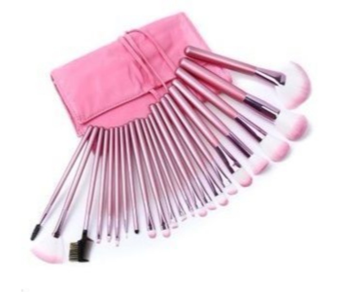 Cosmetic Makeup Beauty Brushes 22 Piece with Leather Case Pouch CM016 Pink - Zoom Image 3