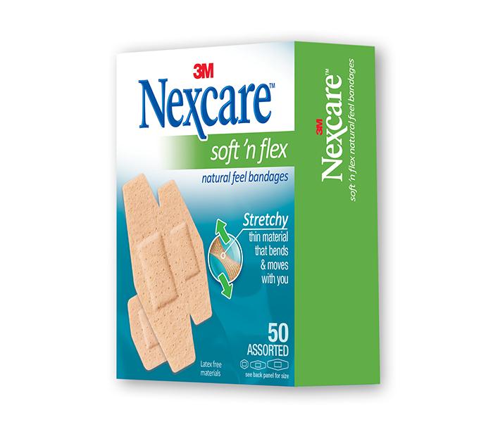 3M Nexcare Sf-50D Soft 'N' Flex Natural Feel Bandages, Assorted -50 Piece - Zoom Image