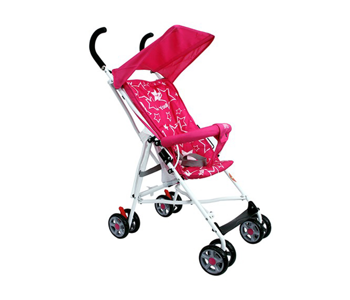 Baby Plus BP7866 Baby Stroller Buggy with Sunshade Canopy - Rose & Red - Zoom Image 1