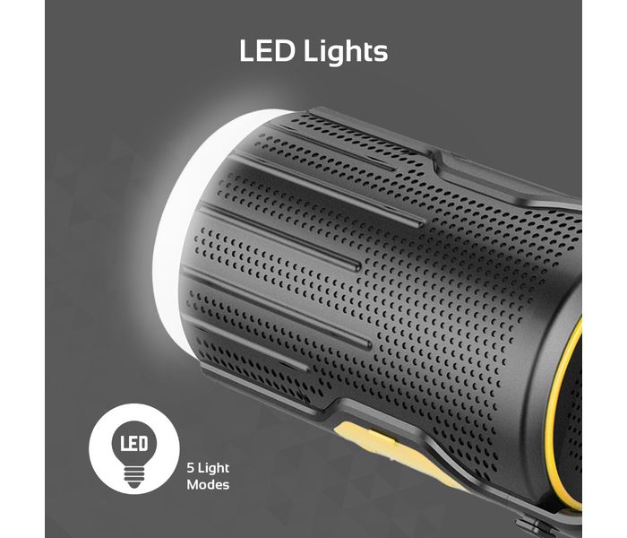 Promate CampMate-2 Portable LED Camp Light with Wireless Speaker & Integrated Power Bank, Yellow - Zoom Image 3